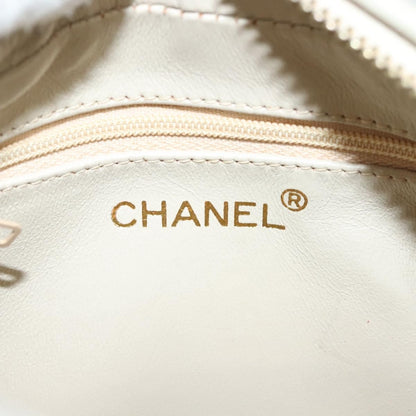 Chanel Vintage Diamond CC Camera Bag Quilted Lambskin, BEIGE, LEATHER, Shoulder bag