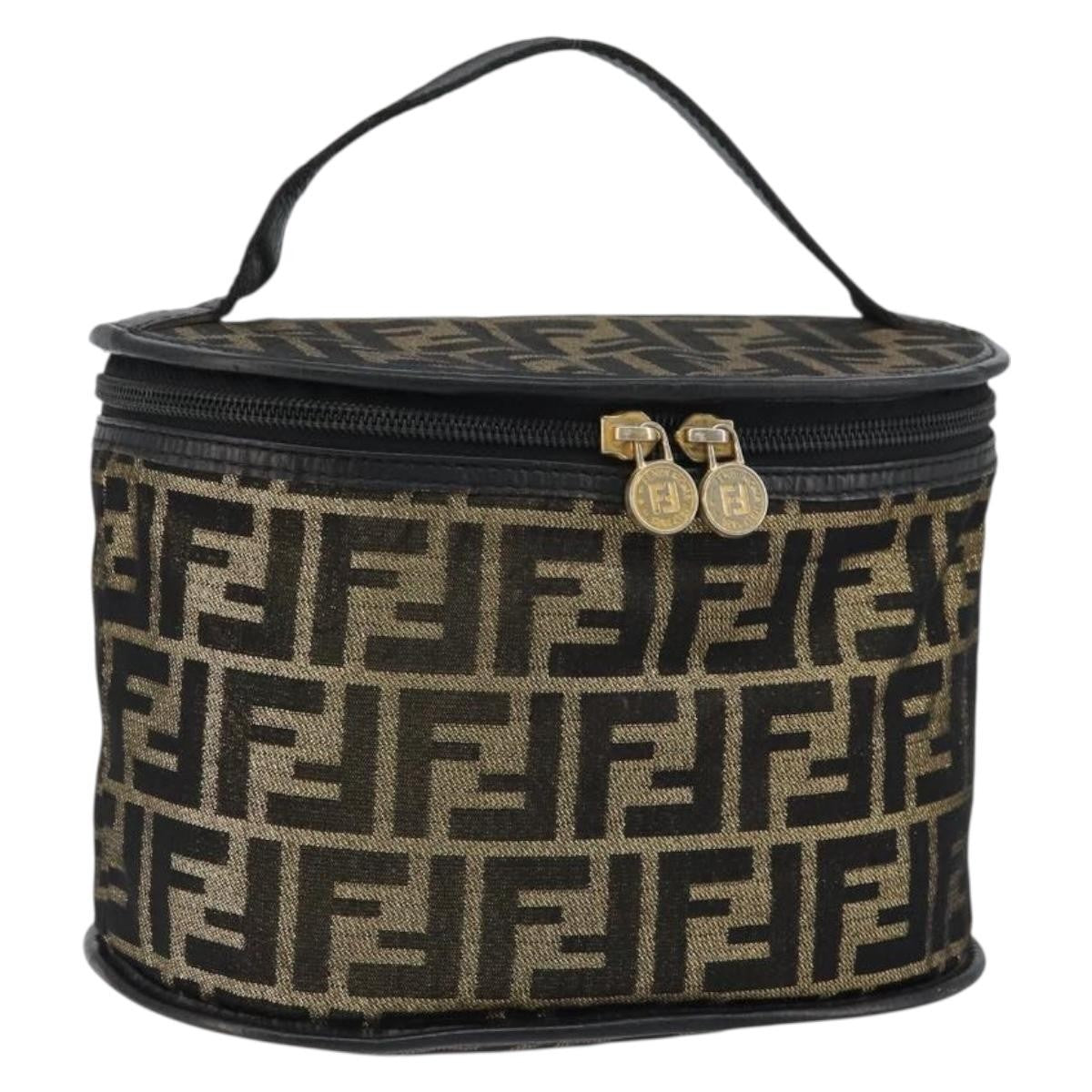 Fendi Vanity Clutch Canvas, BROWN, CANVAS, Clutche & pouche