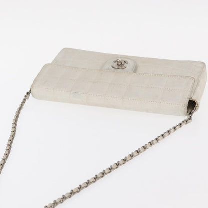 Chanel Travel Line Flap Bag Canvas, SILVER, CANVAS, Shoulder bag