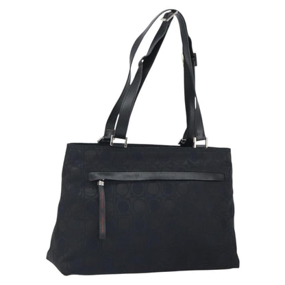 Salvatore Ferragamo Gancini Tote Nylon, BLACK, NYLON, Tote bag