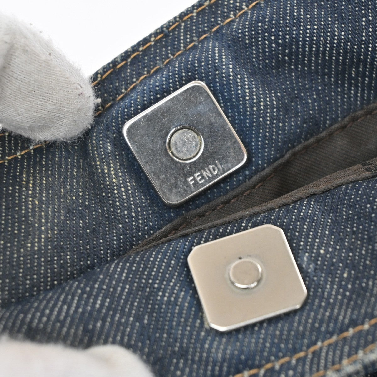 Fendi Vintage Open Tote Denim, BLUE, DENIM_JEANS, Tote bag