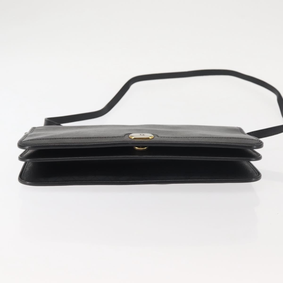 Christian Dior Vintage Full Flap Bag Leather, BLACK, LEATHER, Shoulder bag