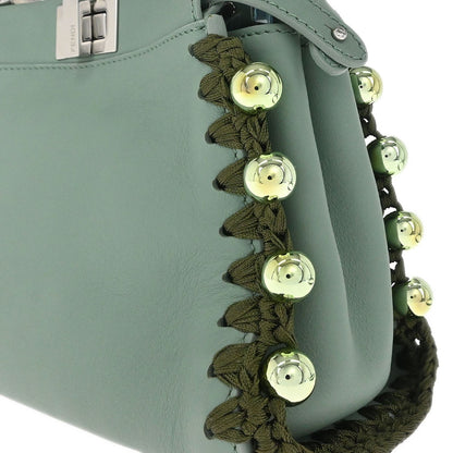 Fendi Peekaboo Bag Leather, Green, Leather, Handbag