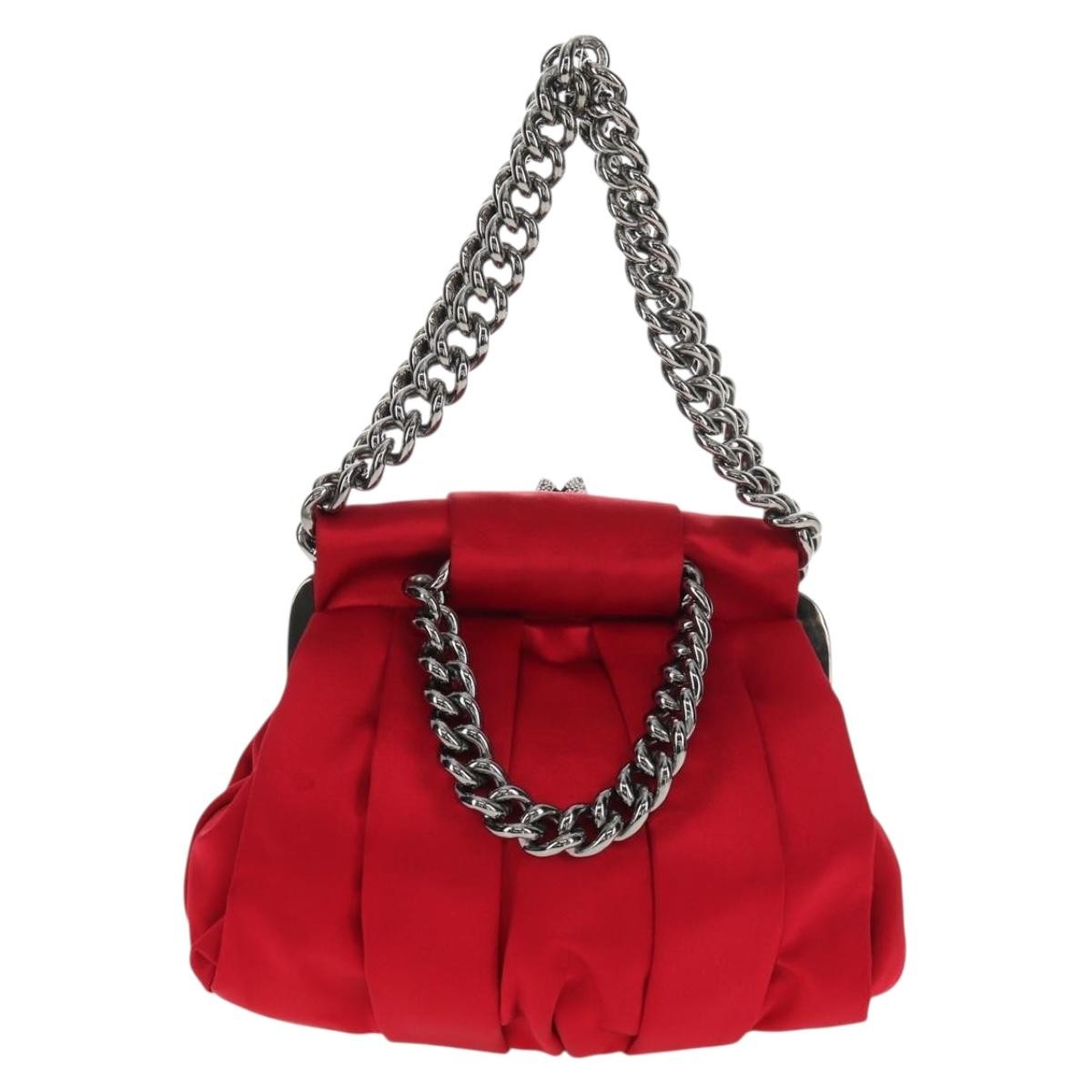 Christian Louboutin Yoyo Frame Clutch Satin, RED, SATIN, Clutche & pouche