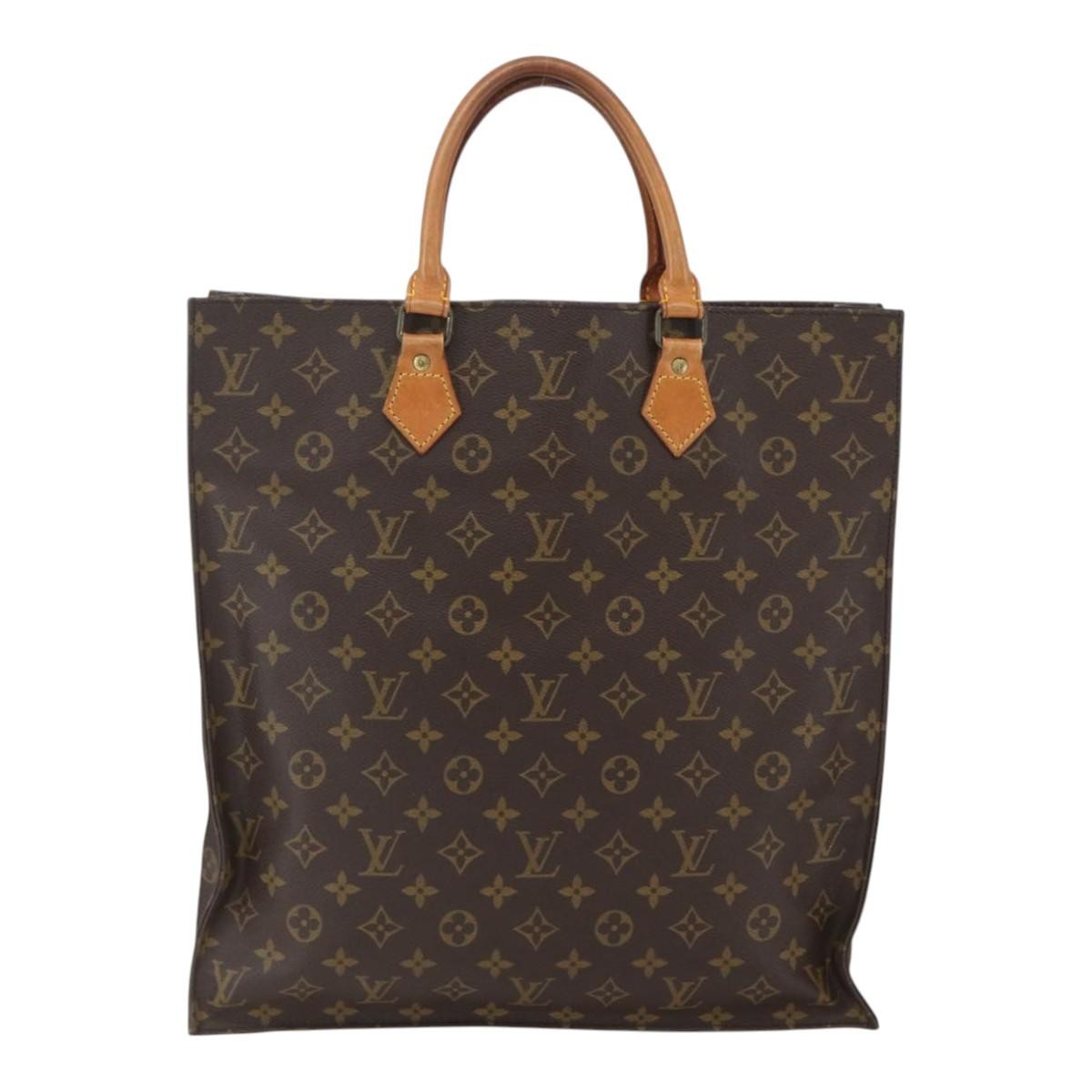 Louis Vuitton Vintage Sac Plat Bag Monogram Canvas, BROWN, CANVAS, Tote bag