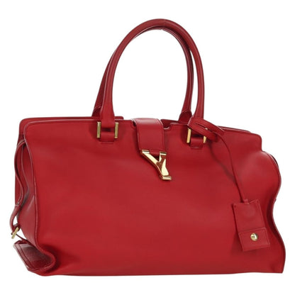 Saint Laurent Classic Y Cabas Leather, RED, LEATHER, Handbag