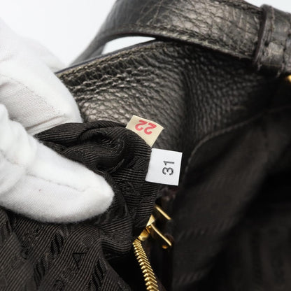 Prada Braided Handle Open Tote Vitello Daino, Gold, Leather, Tote Bag