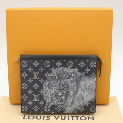 Louis Vuitton Pochette Voyage Limited Edition Chapman Savane Monogram Canvas, NAVY, CANVAS, Clutche & pouche