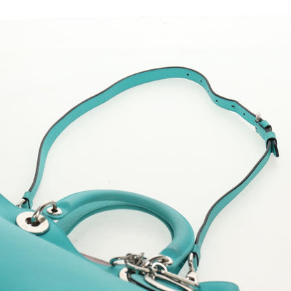 Christian Dior Diorissimo Tote Pebbled Leather, TURQUOISE, LEATHER, Tote bag