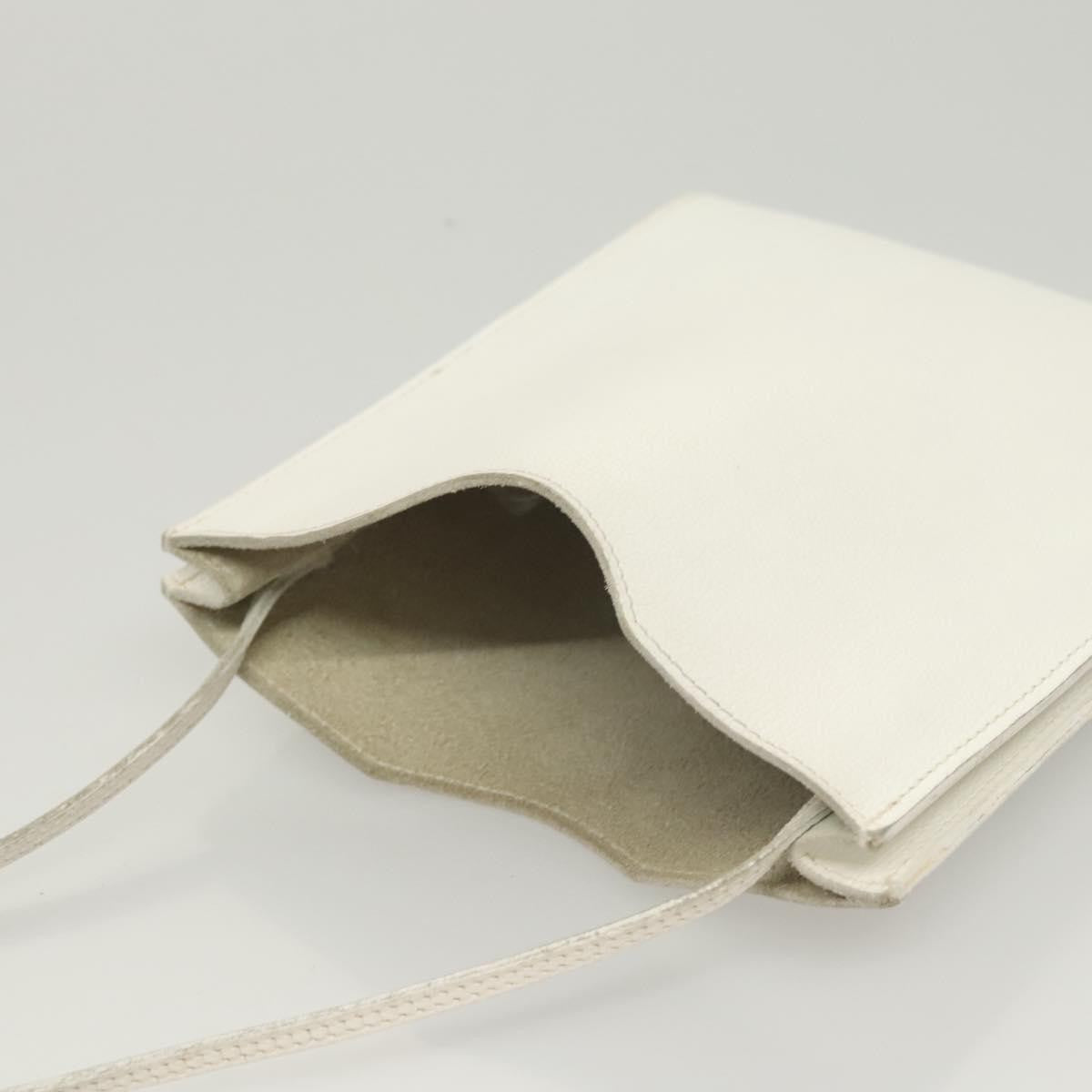 Hermes Onimaitou Handbag Leather, WHITE, LEATHER, Handbag