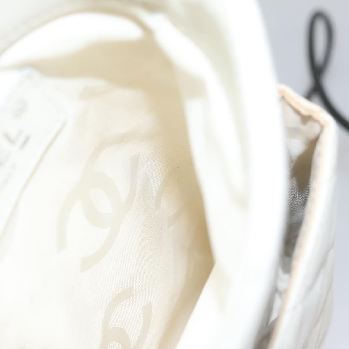 Chanel Cambon Crossbody Bag Quilted Leather, WHITE, LEATHER, Shoulder bag