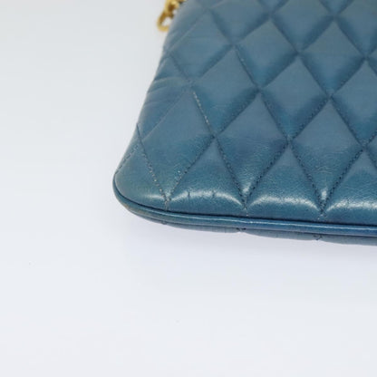 Miu Miu Zip Wristlet Pouch Matelasse Leather, BLUE, LEATHER, Clutche & pouche