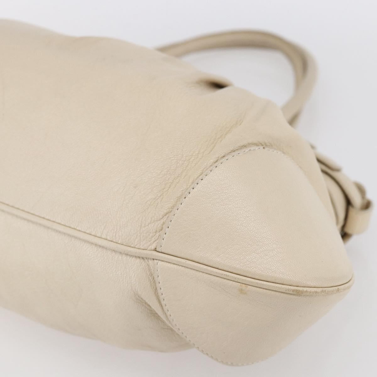 Salvatore Ferragamo Gancini handbag Leather, BEIGE, LEATHER, Handbag