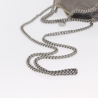 Stella McCartney Falabella Fold Over Crossbody Bag Shaggy Deer, GRAY, POLYESTER, Shoulder bag