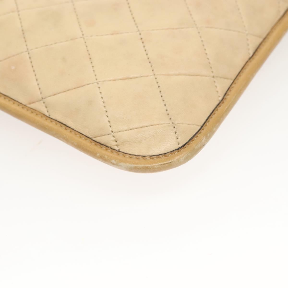 Chanel Chain Shoulder Bag Leather, BEIGE, LEATHER, Shoulder bag