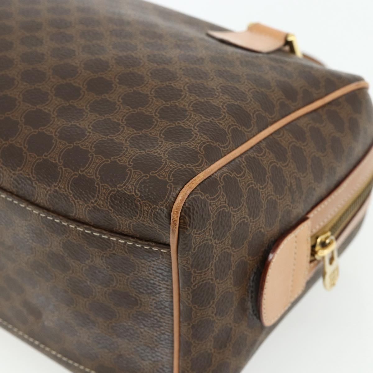 Celine Vintage Macadam Boston bag Canvas and Leather, Brown, Canvas, Handbag