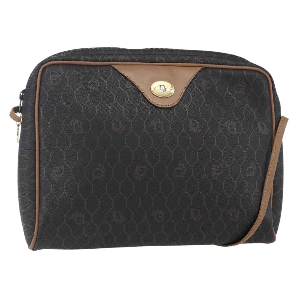Christian Dior Vintage Honeycomb Shoulder Bag Canvas, BLACK, CANVAS, Shoulder bag