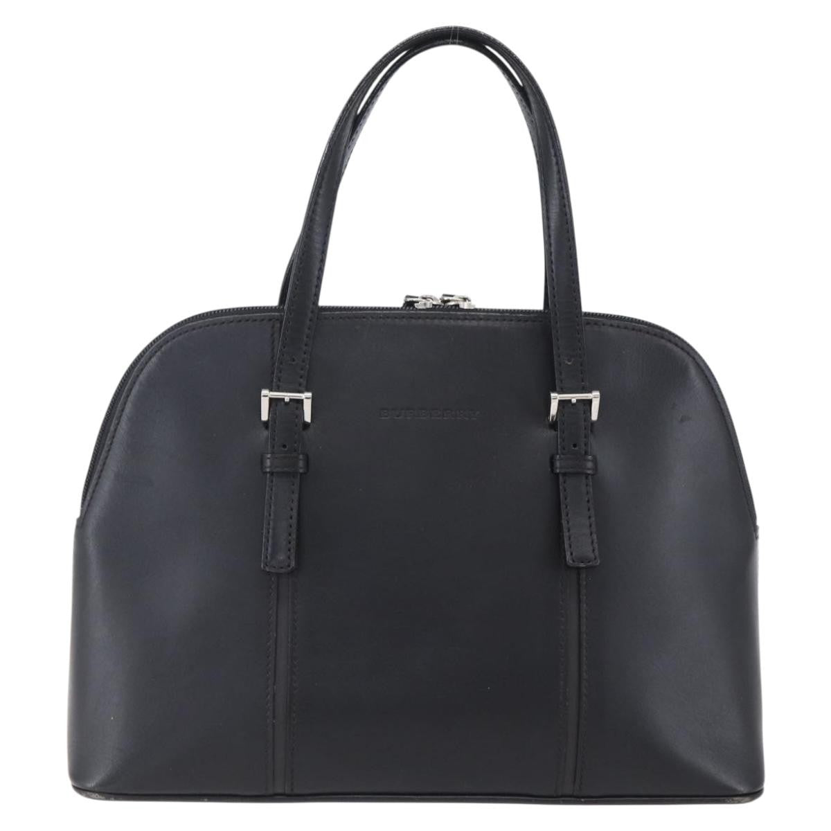 Burberry Vintage Handbag Leather, BLACK, LEATHER, Handbag