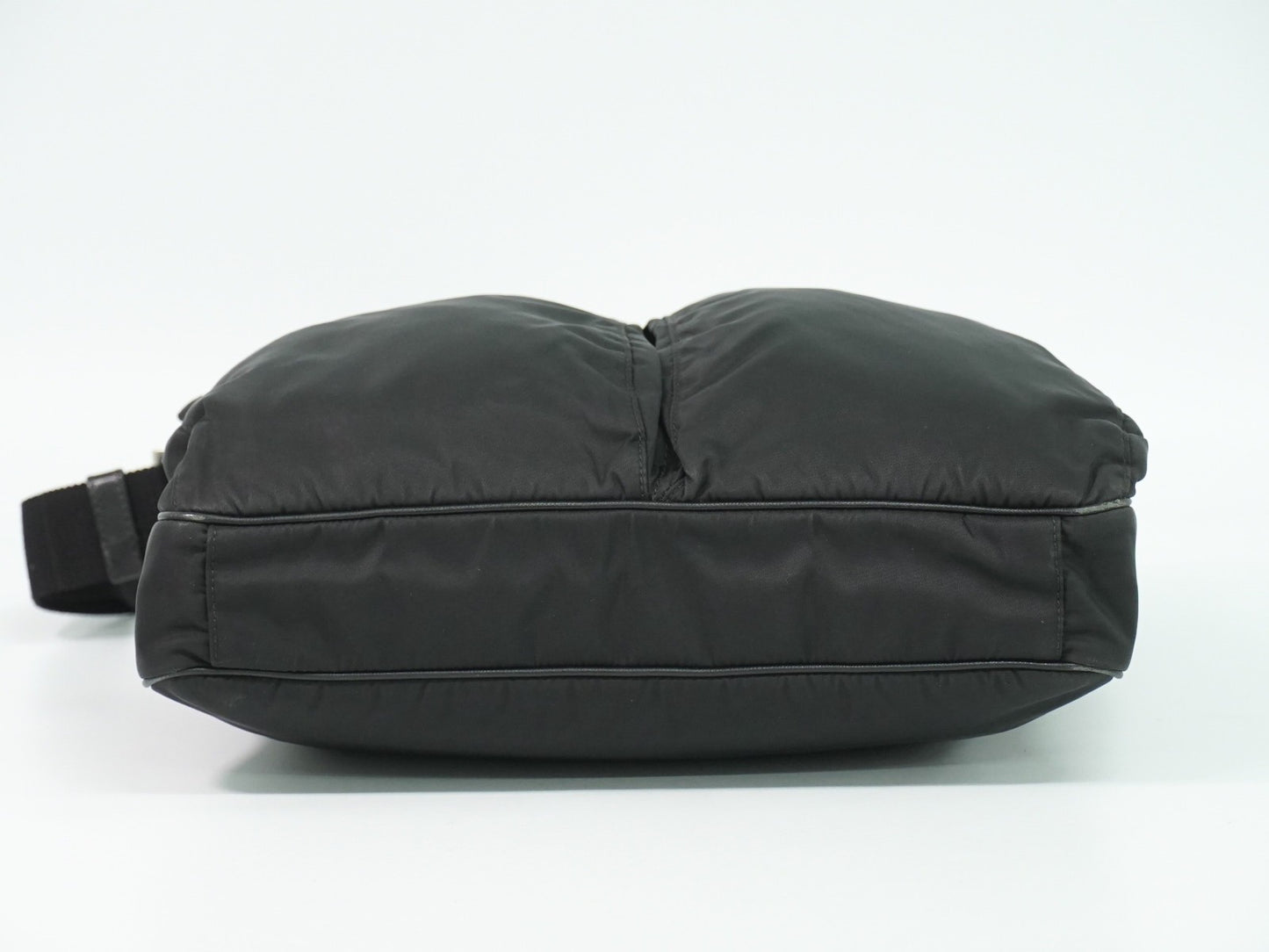 Prada Double Pocket Zip Messenger Tessuto, BLACK, NYLON, Shoulder bag