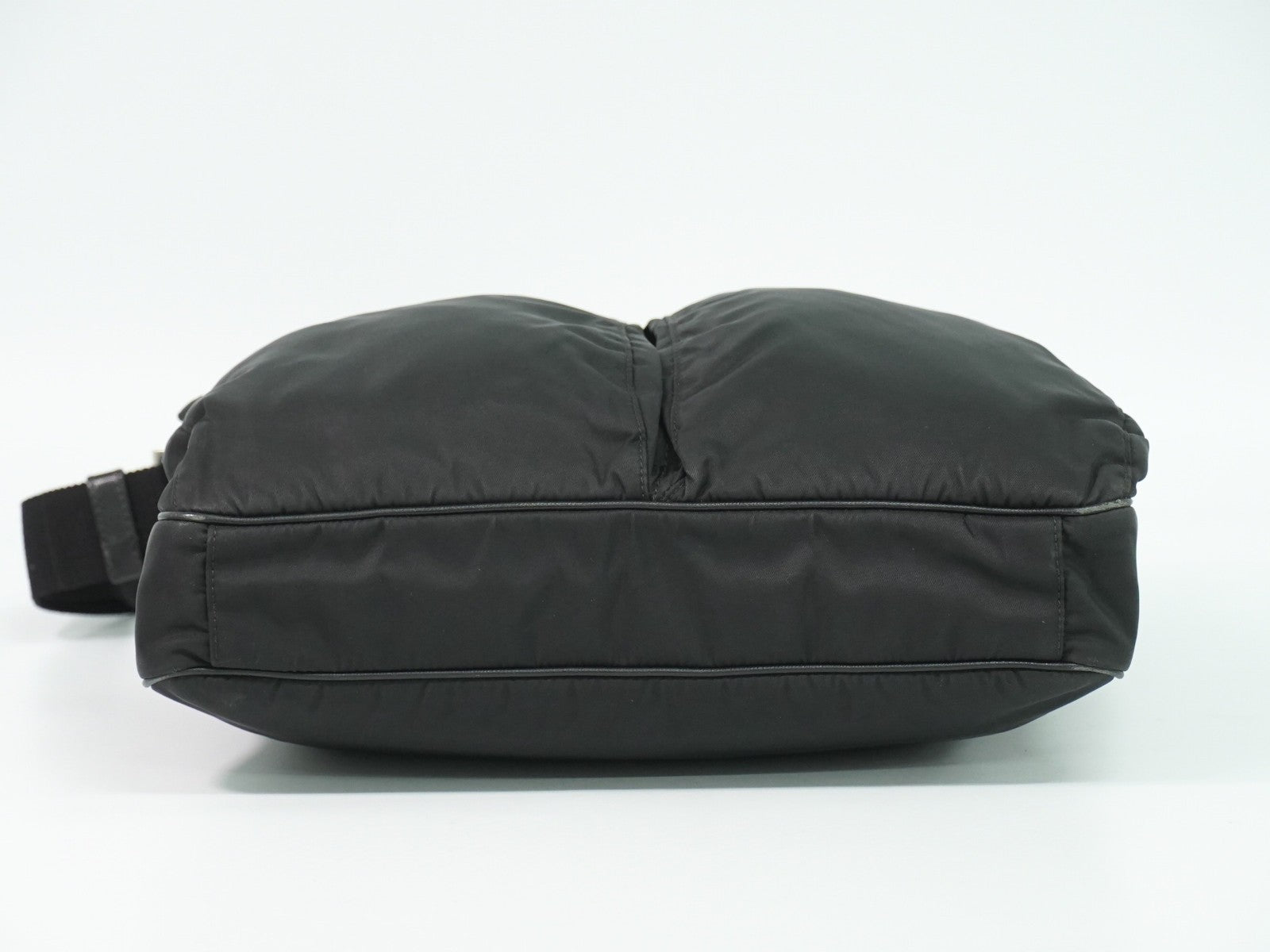 Prada Double Pocket Zip Messenger Tessuto, BLACK, NYLON, Shoulder bag