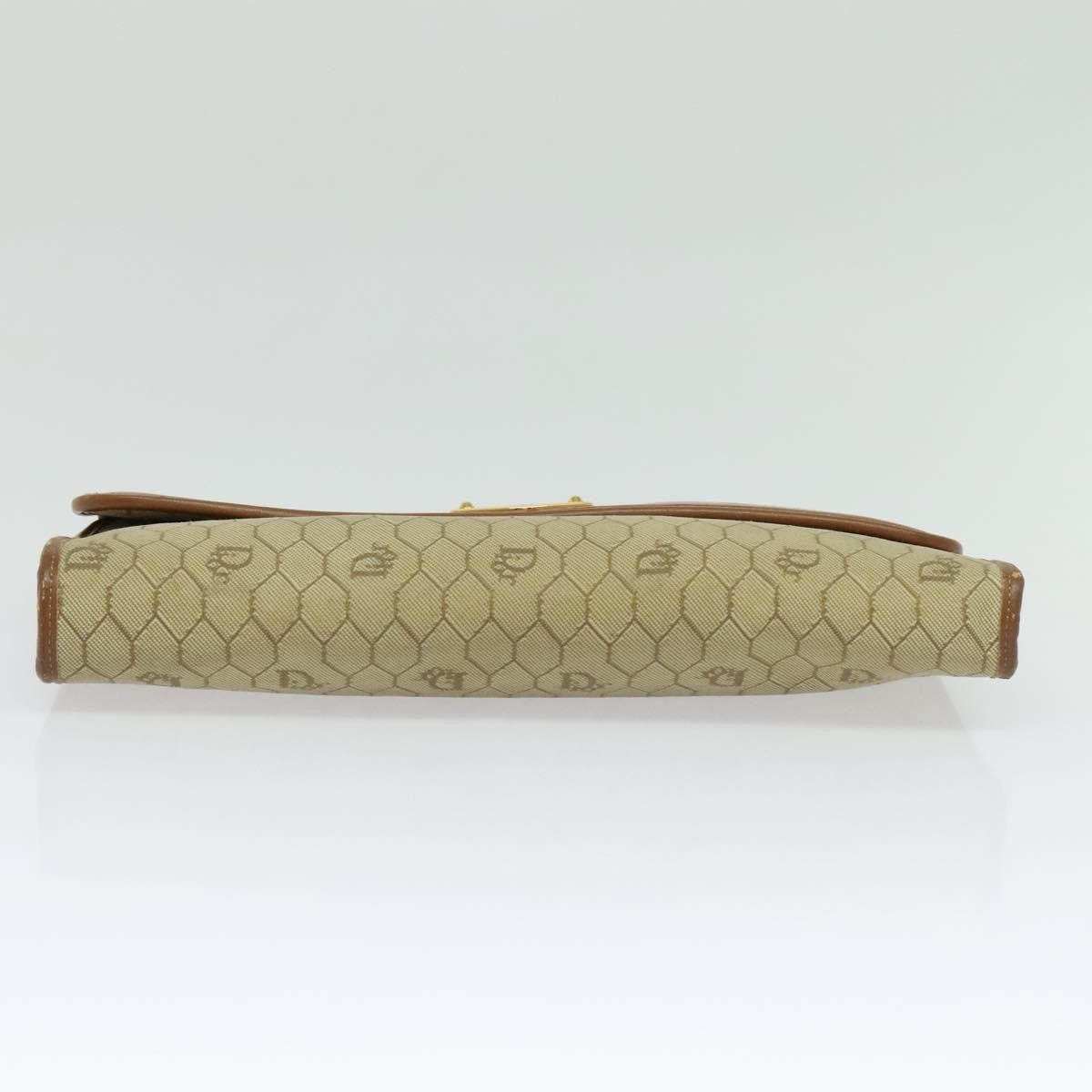 Christian Dior Vintage Honeycomb chain Canvas, BEIGE, CANVAS, Handbag