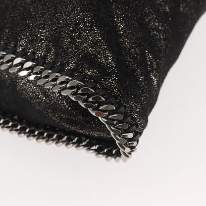 Stella McCartney Falabella Fold Over Bag Faux Suede, BLACK, SYNTHETIC, Crossbody bag