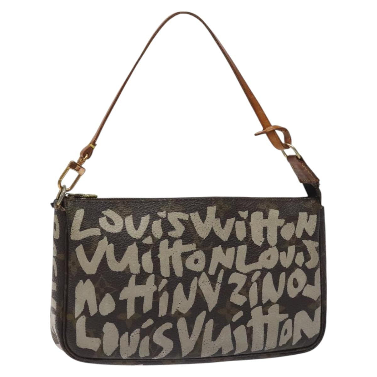 Louis Vuitton Pochette Accessoires Limited Edition Monogram Graffiti, BROWN, CANVAS, Clutche & pouche