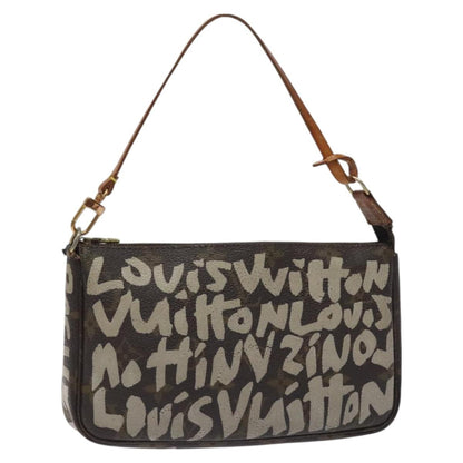 Louis Vuitton Pochette Accessoires Limited Edition Monogram Graffiti, BROWN, CANVAS, Clutche & pouche