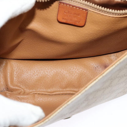 Celine Vintage Macadam Shoulder Bag Canvas and Leather, Beige, Canvas, Shoulder Bag