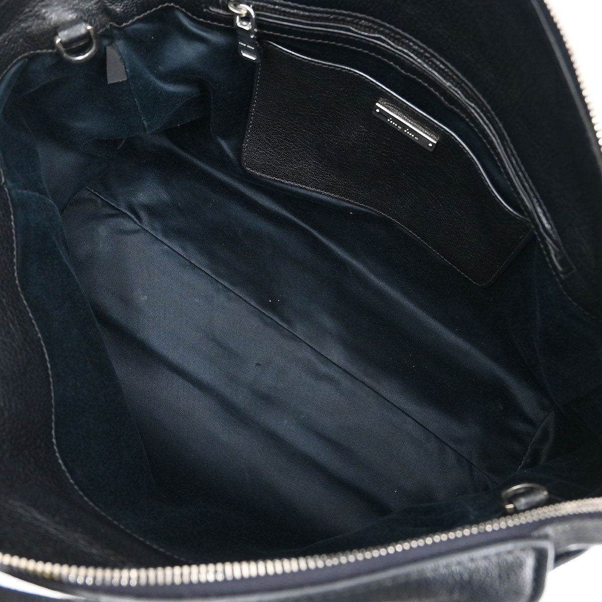 Miu Miu Tote bag Nylon, BLACK, LEATHER, Handbag