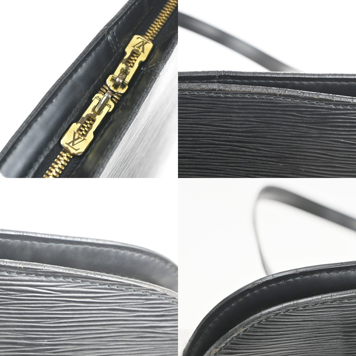 Louis Vuitton Lussac Handbag Epi Leather, BLACK, LEATHER, Shoulder bag