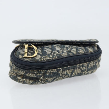 Christian Dior Vintage Saddle Coin Purse Diorissimo Canvas, BLUE, CANVAS, Clutche & pouche
