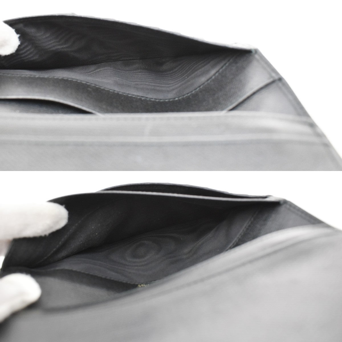 Chanel CC Button Bi-Fold Wallet Leather, BLACK, LEATHER, Wallets