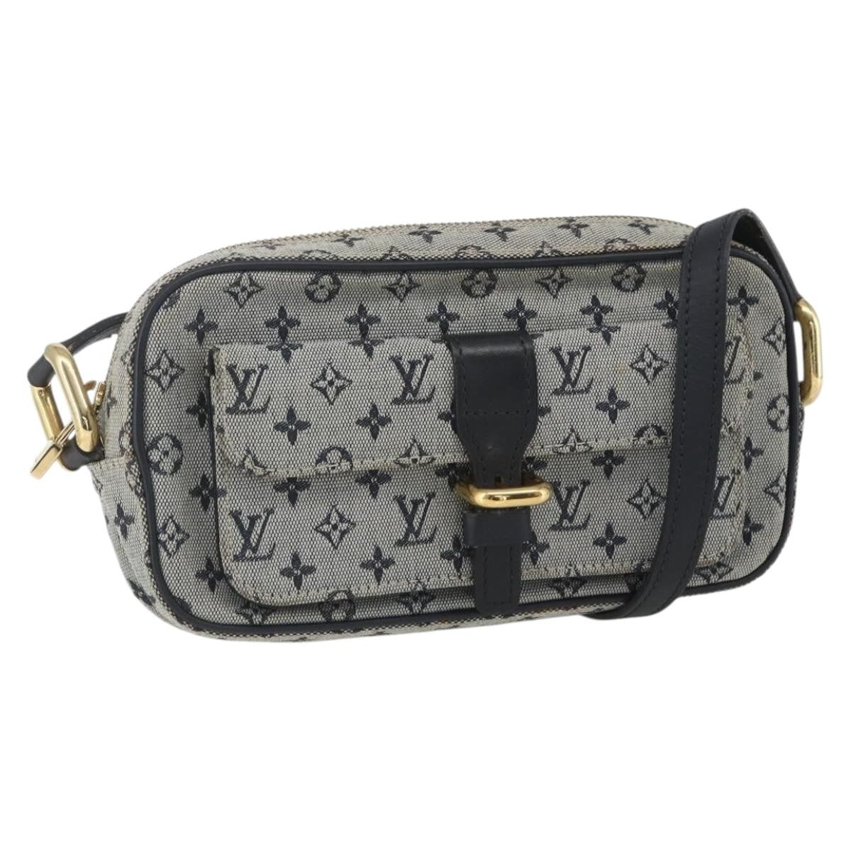 Louis Vuitton Juliette Crossbody Bag Mini Lin, BLUE, CANVAS, Shoulder bag