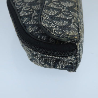 Christian Dior Vintage Saddle Coin Purse Diorissimo Canvas, NAVY, CANVAS, Clutche & pouche