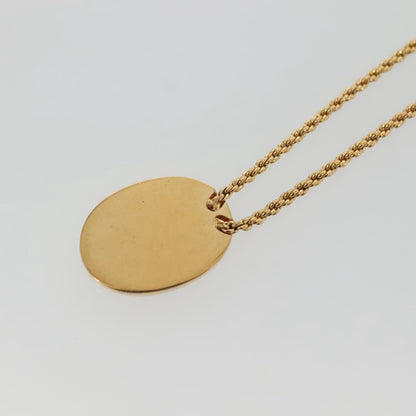 Christian Dior Vintage Logo Round Pendant Necklace Metal, GOLD, METAL, Necklace