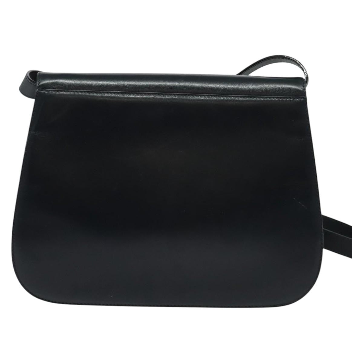Salvatore Ferragamo Gancini Shoulder Bag Leather, NAVY, LEATHER, Shoulder bag