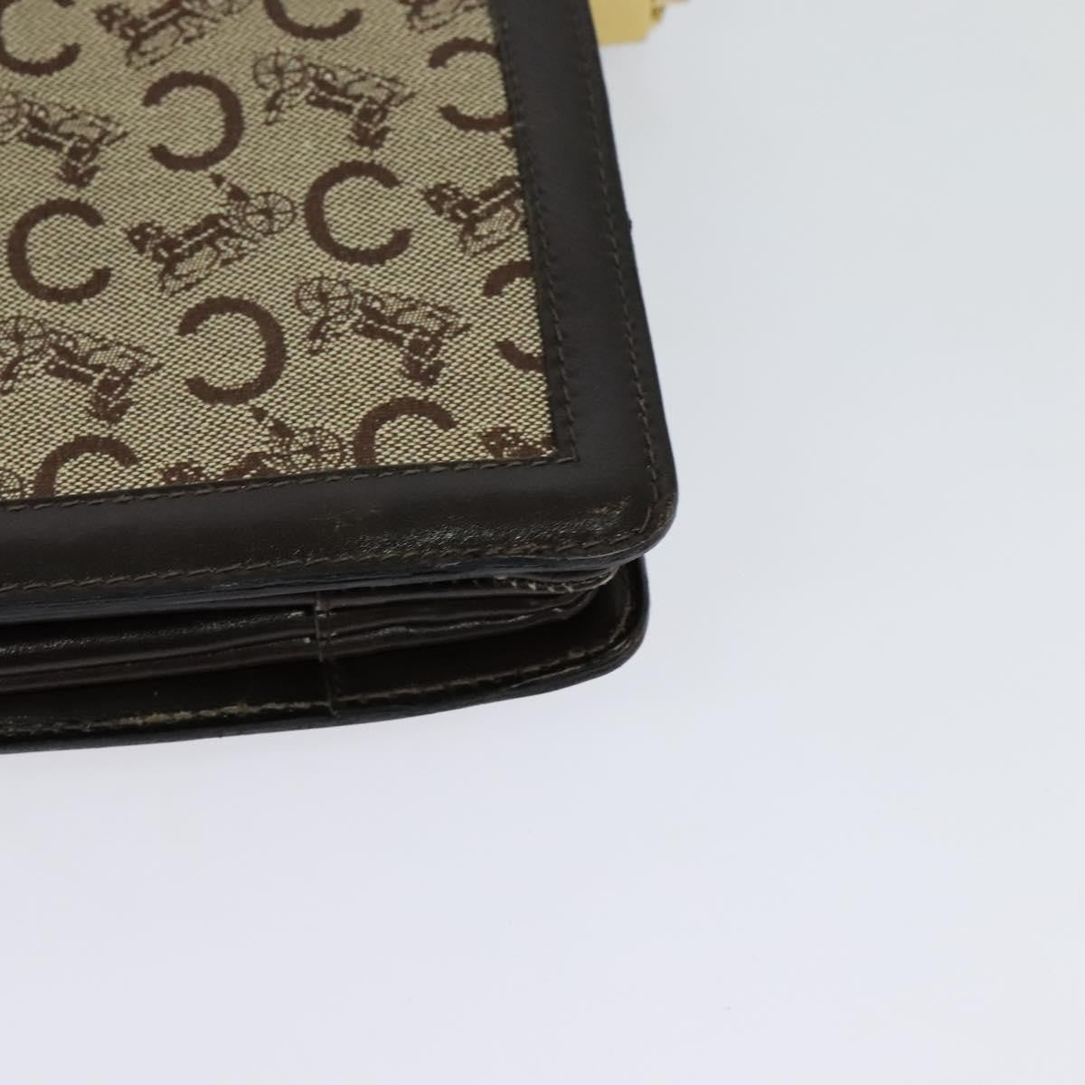 Celine C Sulky Shoulder bag Canvas and Leather, BROWN, CANVAS, Shoulder bag