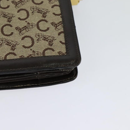 Celine C Sulky Shoulder bag Canvas and Leather, BROWN, CANVAS, Shoulder bag
