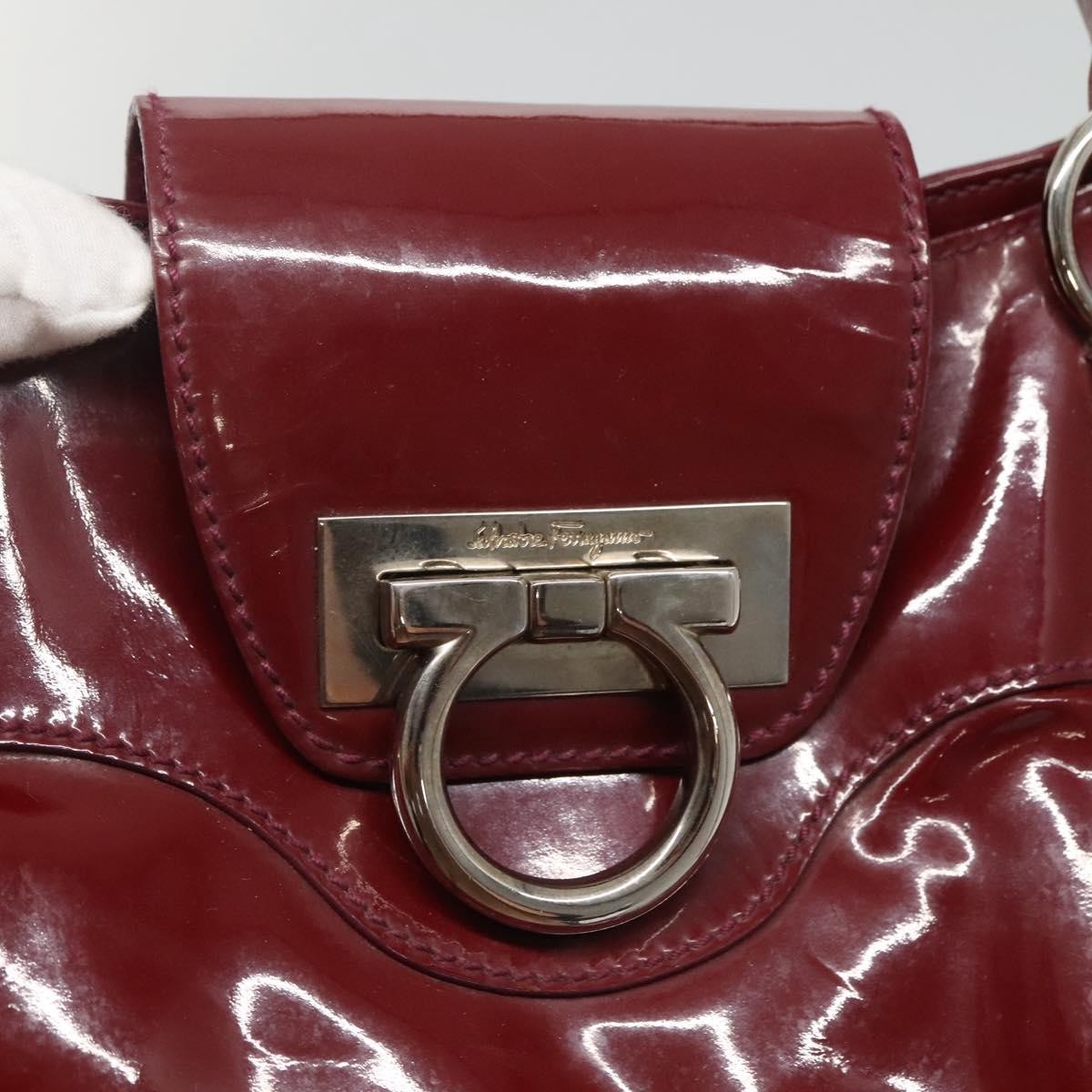 Salvatore Ferragamo Marisa Satchel Patent leather, BURGUNDY, PATENT_LEATHER, Tote bag