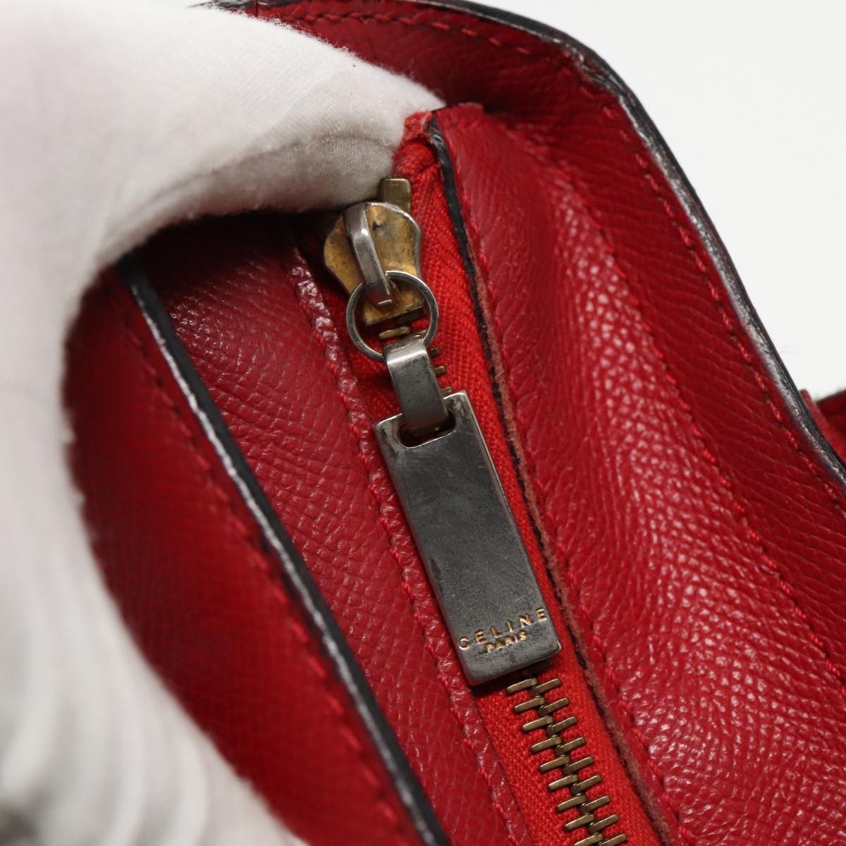 Celine Handbag Leather, RED, LEATHER, Handbag
