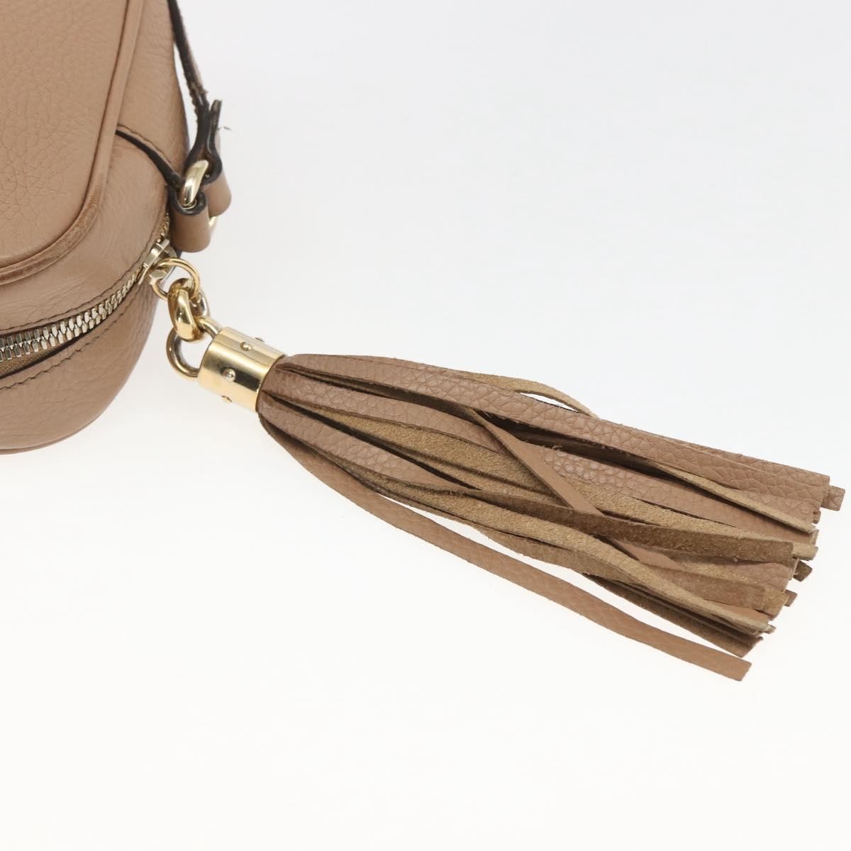 Gucci Soho Disco Crossbody Bag Leather, BEIGE, LEATHER, Shoulder bag