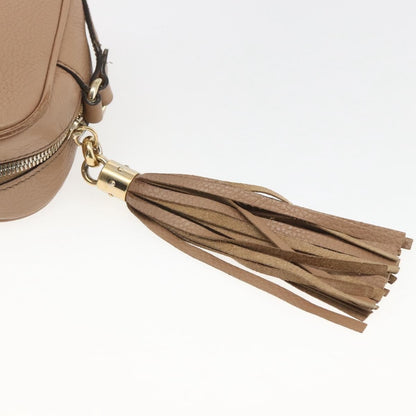 Gucci Soho Disco Crossbody Bag Leather, BEIGE, LEATHER, Shoulder bag