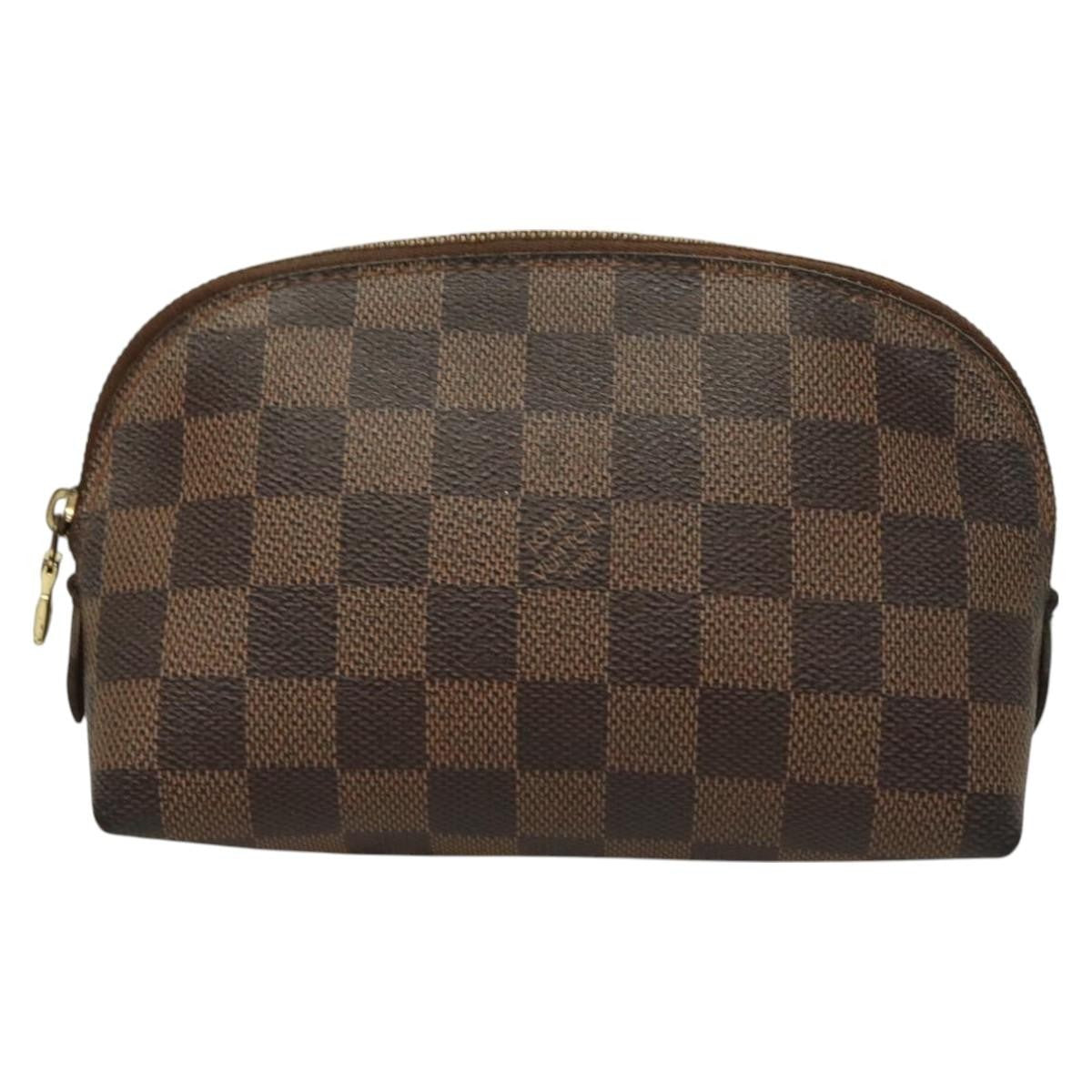 Louis Vuitton Cosmetic Pouch Damier, BROWN, CANVAS, Toiletry Case