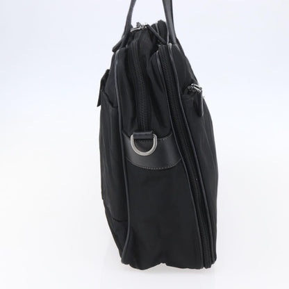 Prada Convertible Front Zip Briefcase Tessuto with Saffiano Leather, Black, Nylon, Briefcase