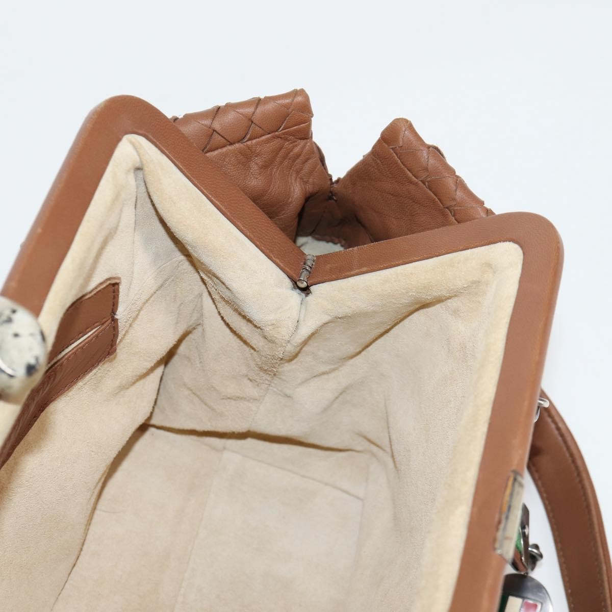 Bottega Veneta Intrecciato Leather, BROWN, LEATHER, Handbag