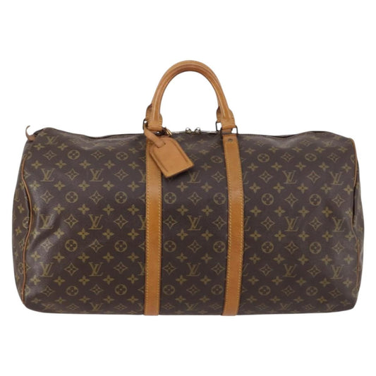 Louis Vuitton Keepall Bag Monogram Canvas, BROWN, CANVAS, Travel bag