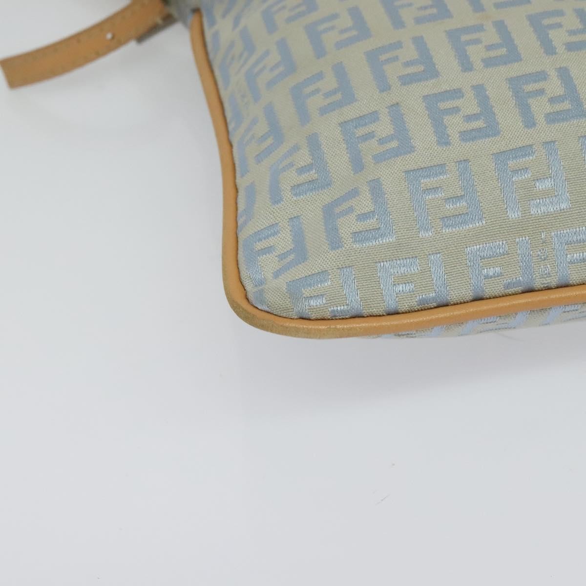 Fendi Vintage Flat Crossbody Bag Zucchino Canvas, BLUE, CANVAS, Shoulder bag