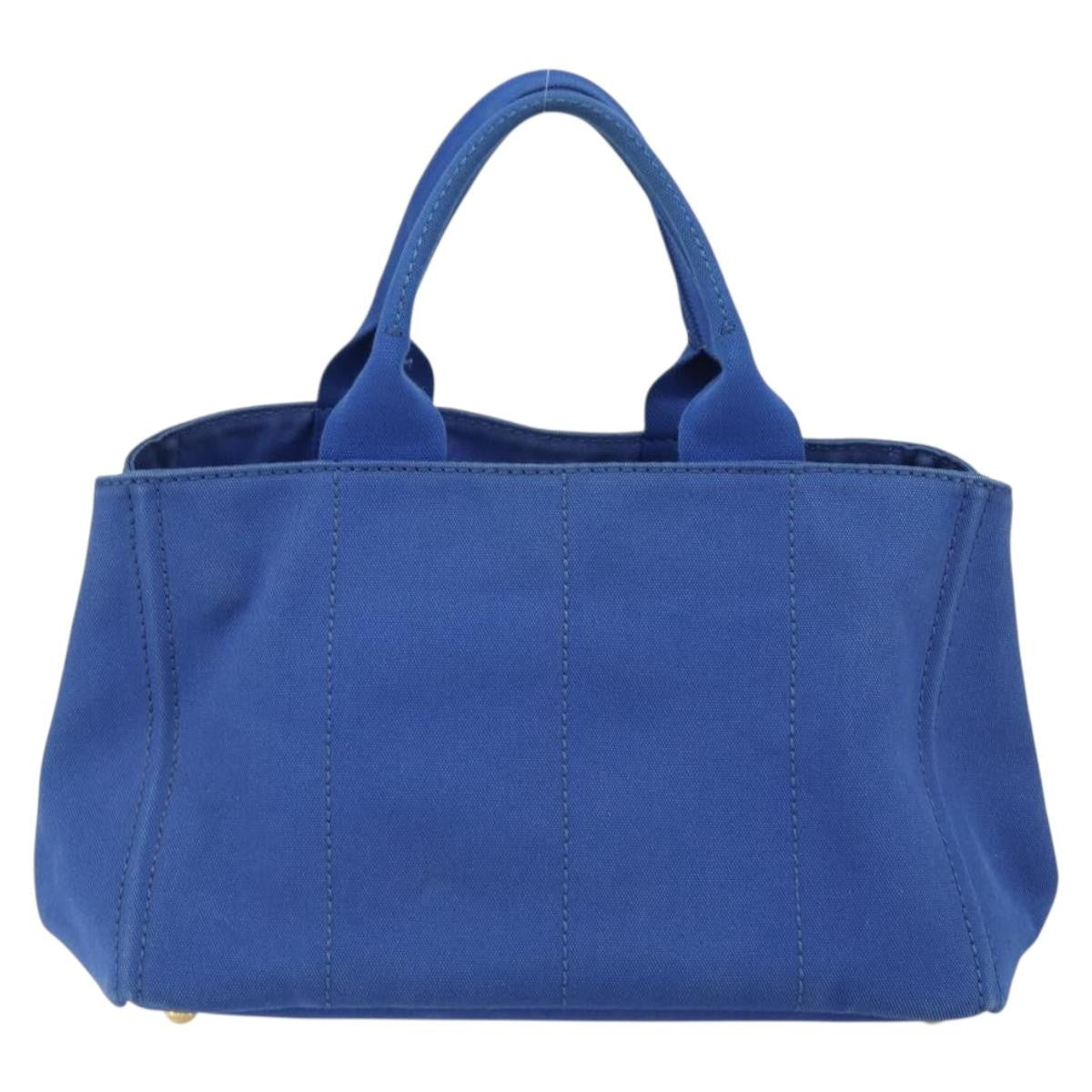 Prada Canapa Open Tote Canvas, BLUE, CANVAS, Tote bag