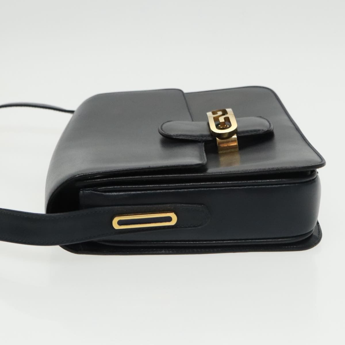 Gucci Vintage Shoulder Bag Leather, NAVY, LEATHER, Shoulder bag